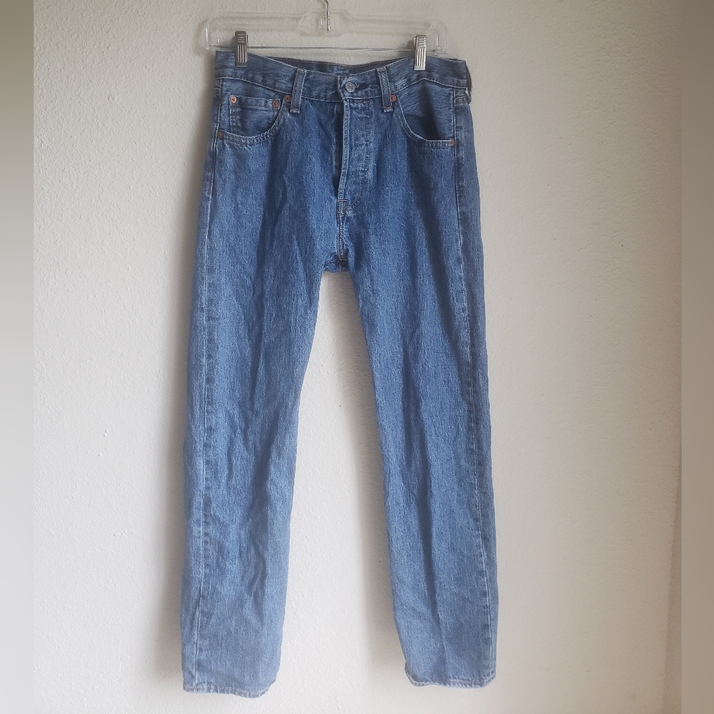 501 men's Levi blue jeans button up